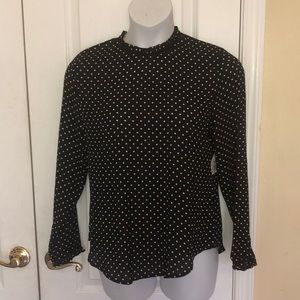 Bongo lady’s junior black/white polka dot blouse